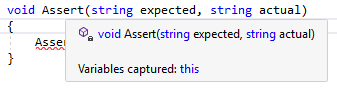 Captured variables in local function